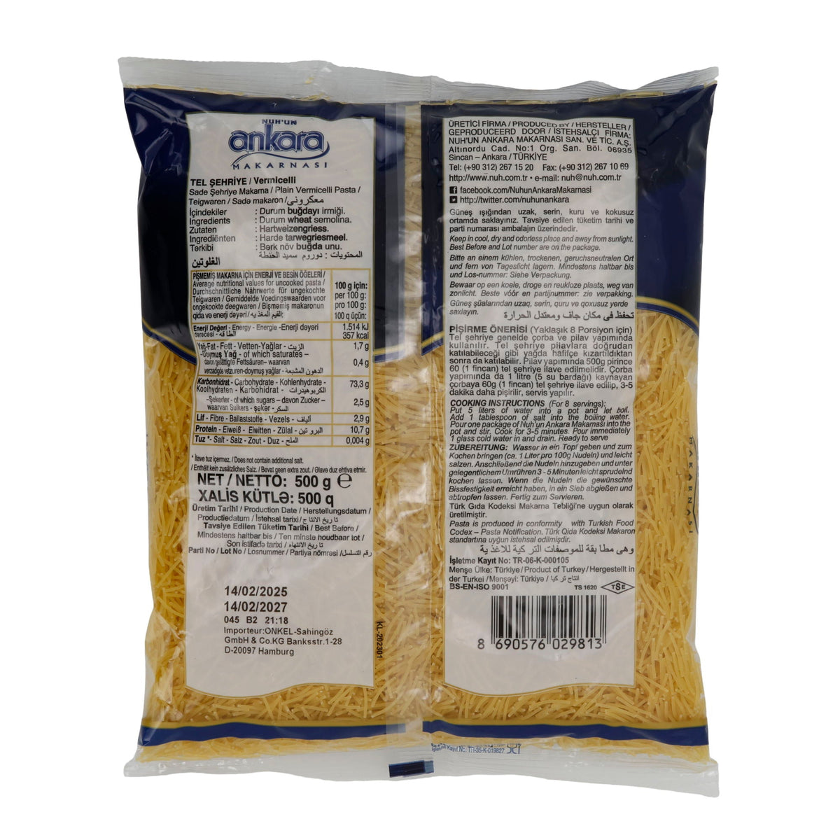 Vermicelli Ankara Tel Sehriye | Teigwaren | Pasta | 500 g NUHUN ANKARA