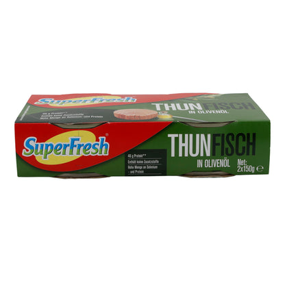 Fisch SuperFresh | Thunfisch in Olivenöl | Proteinreich & Omega-3-Quelle | 2 x 150 g