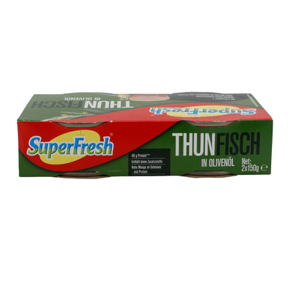 Fisch SuperFresh | Thunfisch in Olivenöl | Proteinreich & Omega-3-Quelle | 2 x 150 g