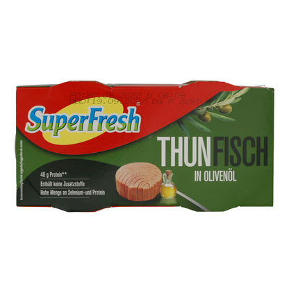 Fisch SuperFresh | Tonno in olio d'oliva | Ricco di proteine e fonte di Omega-3 | 2 x 150 g