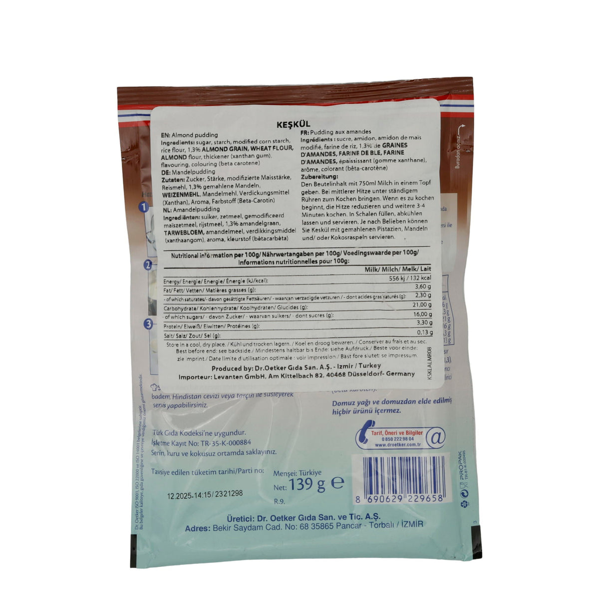 Dessert Dr. Oetker | Keşkül | Türkischer Mandelpudding mit feinem Aroma | 139 g