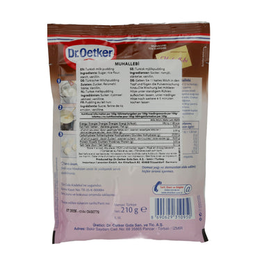 Dessert al latte Dr. Oetker | Muhallebi | tradizionale dessert al latte turco | 210 g