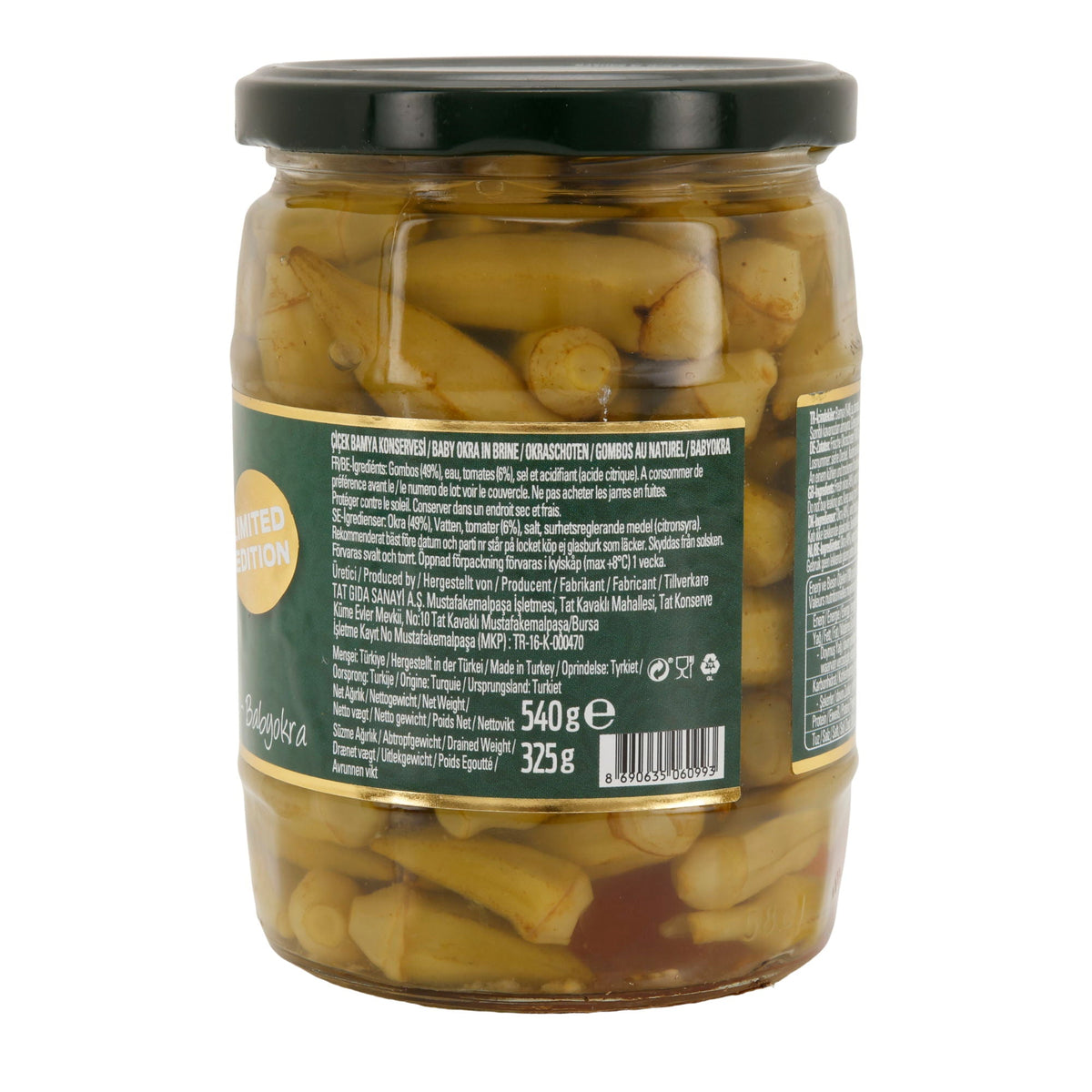 TAT Baby Okraschoten in Salzlake | Gemüsekonserve | Aromatisch & verzehrfertig | 540 g