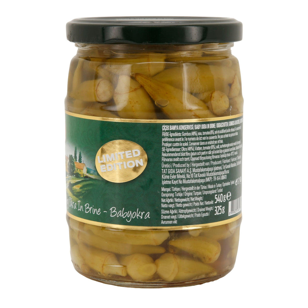 TAT Baby Okraschoten in Salzlake | Gemüsekonserve | Aromatisch & verzehrfertig | 540 g