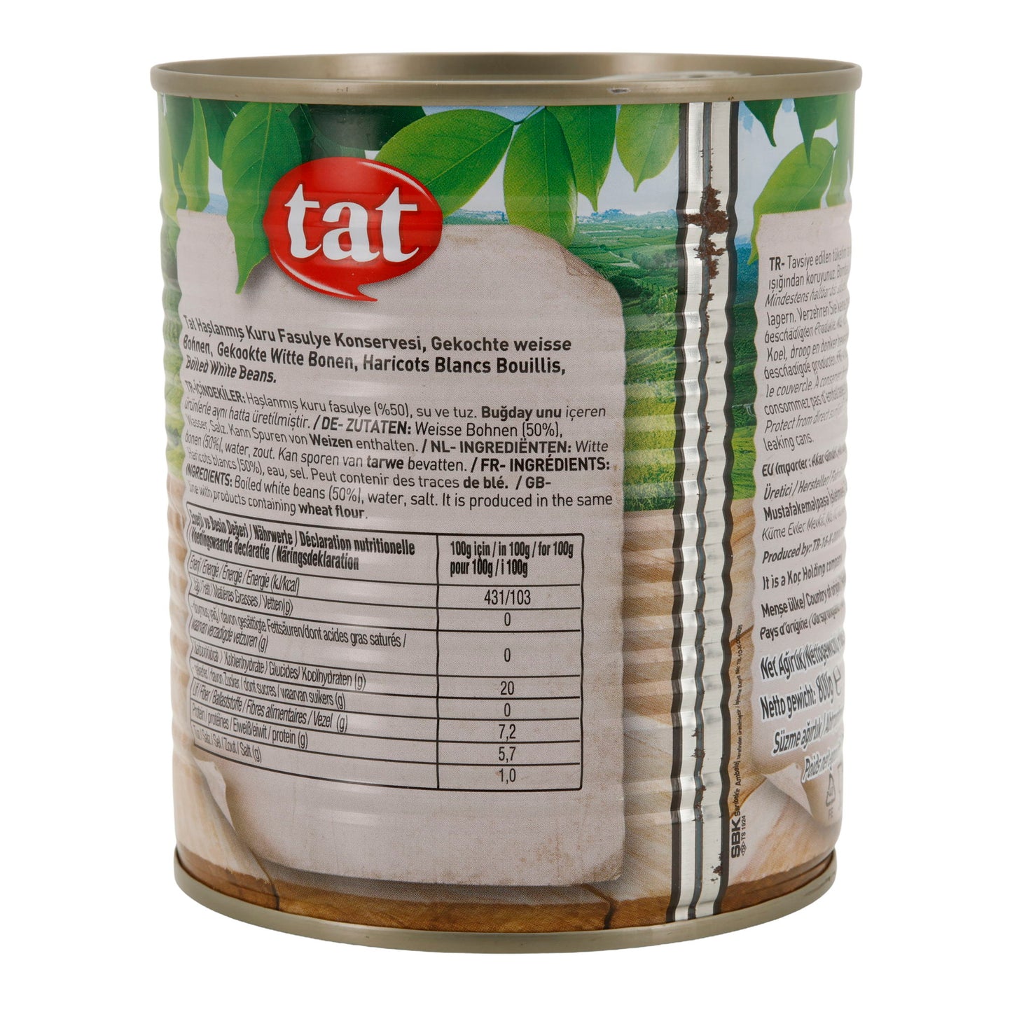Gekochte Weiße Bohnen TAT | Hülsenfrüchte | Proteinreich & ballaststoffreich | 800 g