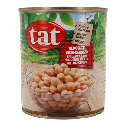 Gekochte Kichererbsen TAT | Hülsenfrüchte | Proteinreich & ballaststoffreich | 800 g