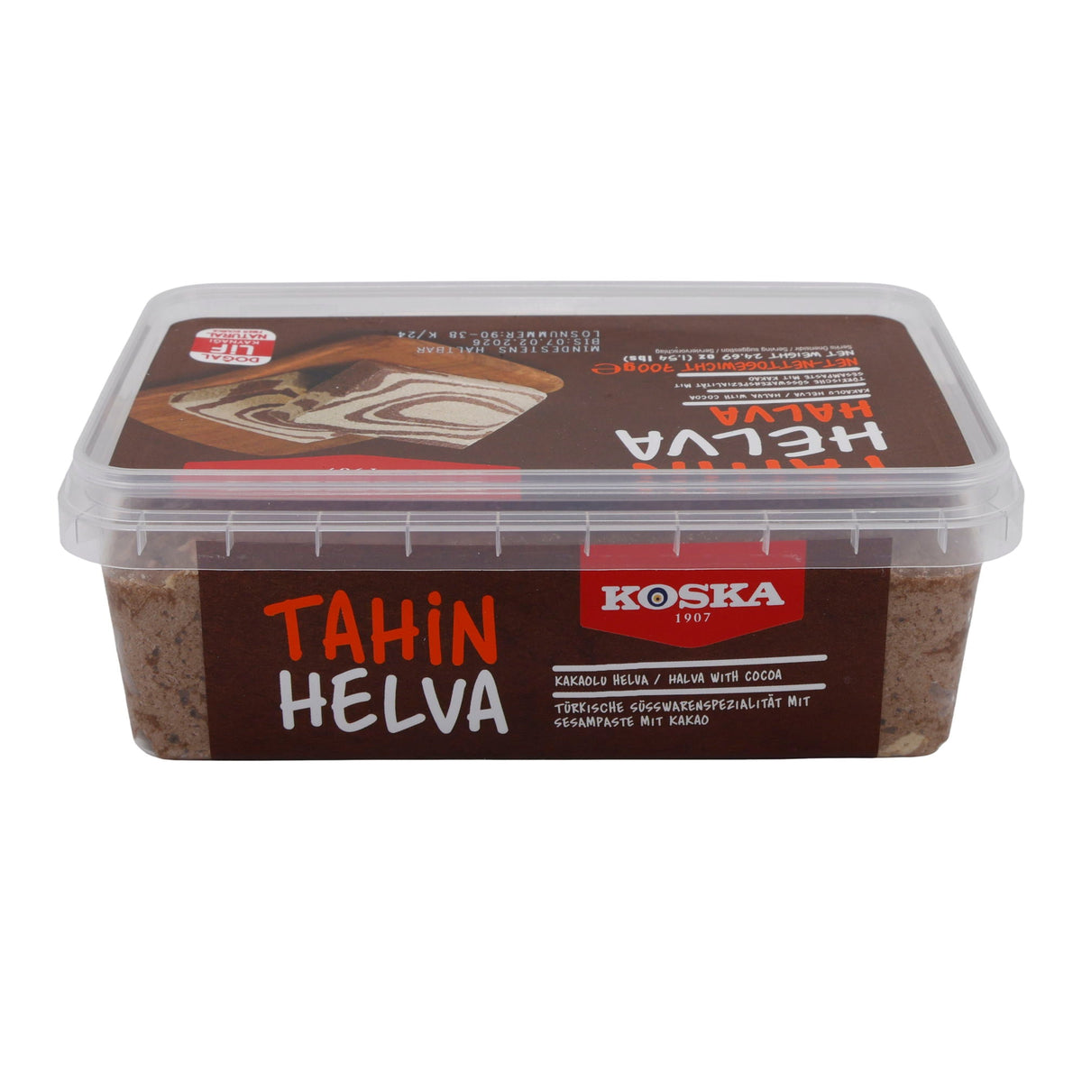 Sesampaste Koska Tahin Helva mit Kakao | Süßspeise | Traditionelle türkische Süßware | 700 g KOSKA