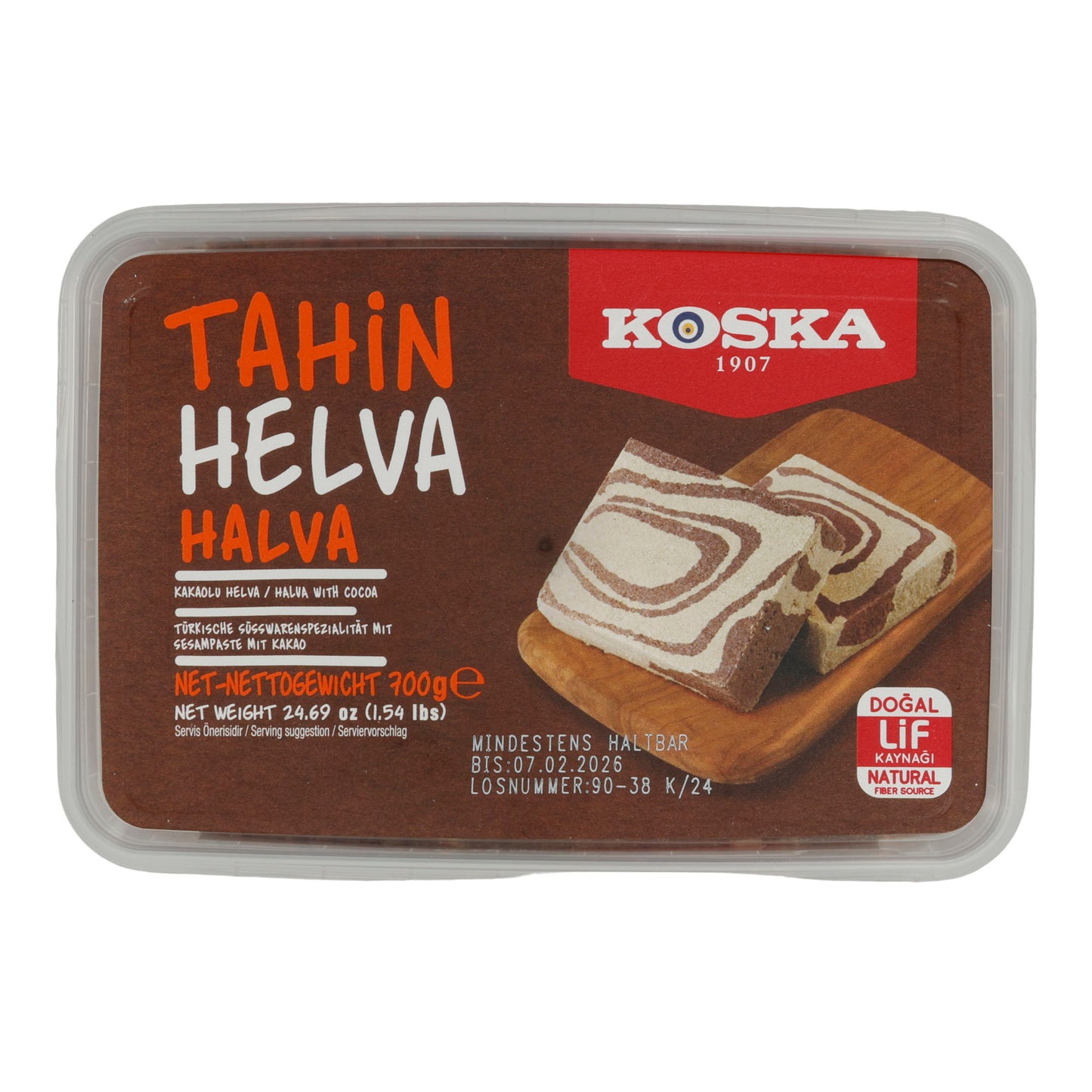 Sesampaste Koska Tahin Helva mit Kakao | Süßspeise | Traditionelle türkische Süßware | 700 g