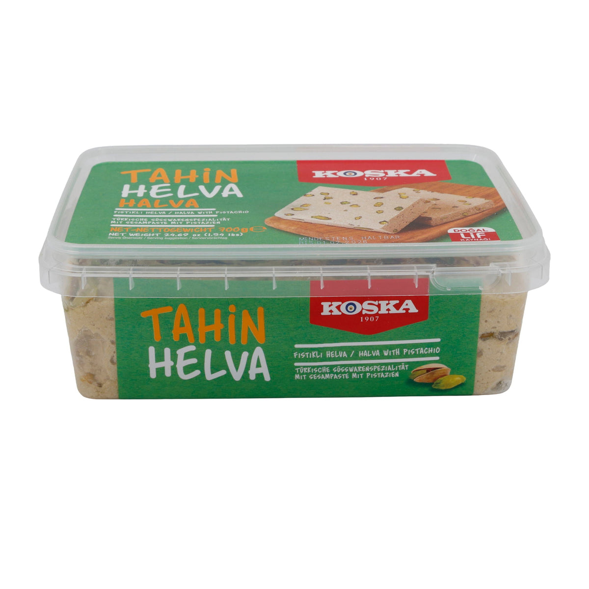 Sesampaste Koska Tahin Helva mit Pistazien | Süßspeise | Traditionelle türkische Süßware | 700 g