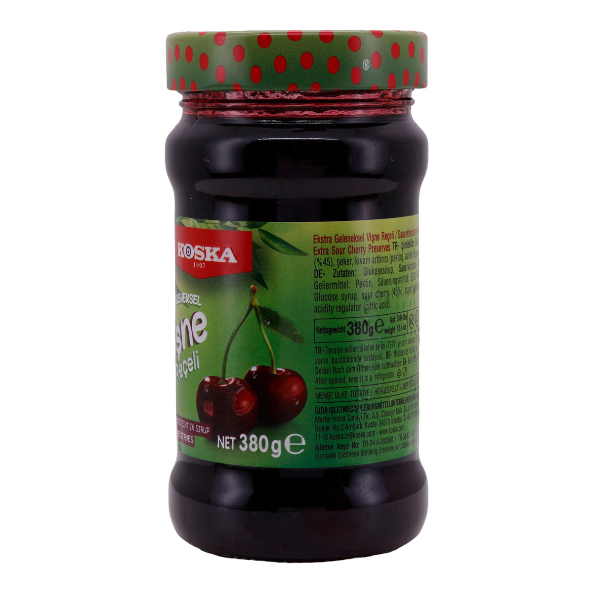 Fruchtaufstrich Koska | Vişne Reçeli | Extra traditionell, Sauerkirsch, fruchtig-intensiv | 380 g - Taste Your World