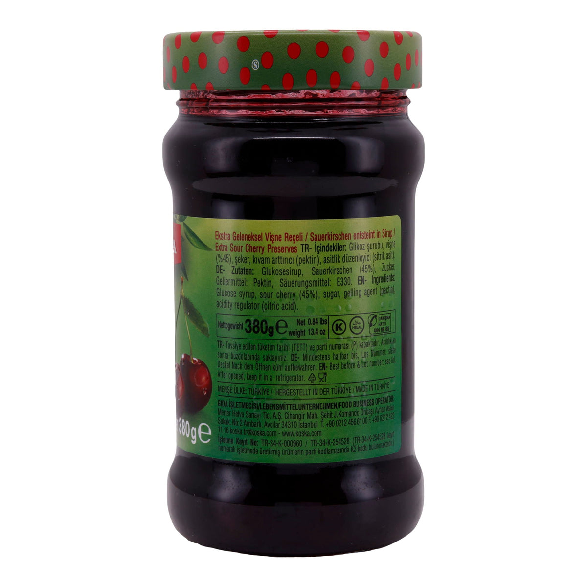 Fruchtaufstrich Koska | Vişne Reçeli | Extra traditionell, Sauerkirsch, fruchtig-intensiv | 380 g - Taste Your World