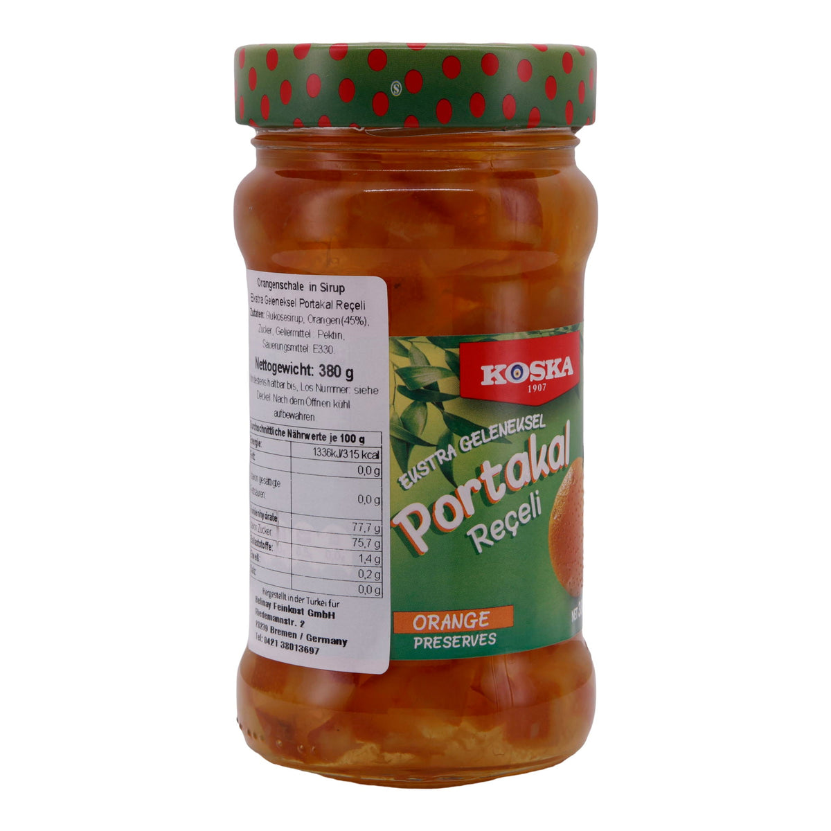 Orangenkonfitüre Koska | Marmelade | Fruchtig, Orangenschalen | 380 g