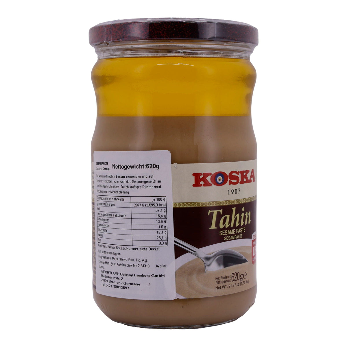 Sesampaste Koska | Tahin | Natürlich, hoher Ballaststoffgehalt | 620 g