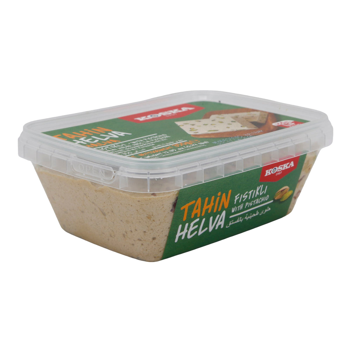 Sesampaste Koska Tahin Helva mit Pistazien | Süßspeise | Traditionelle türkische Süßware | 350 g KOSKA