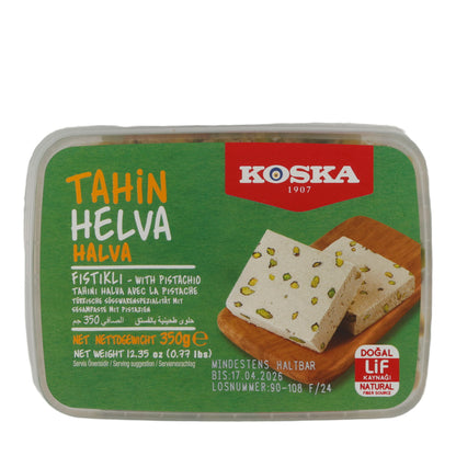 Sesampaste Koska Tahin Helva mit Pistazien | Süßspeise | Traditionelle türkische Süßware | 350 g