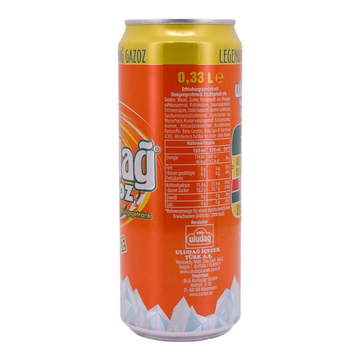 Gazoz Orange Uludağ | Getränk | Erfrischungsgetränk mit Orangen-Geschmack | 330 ml ULUDAG