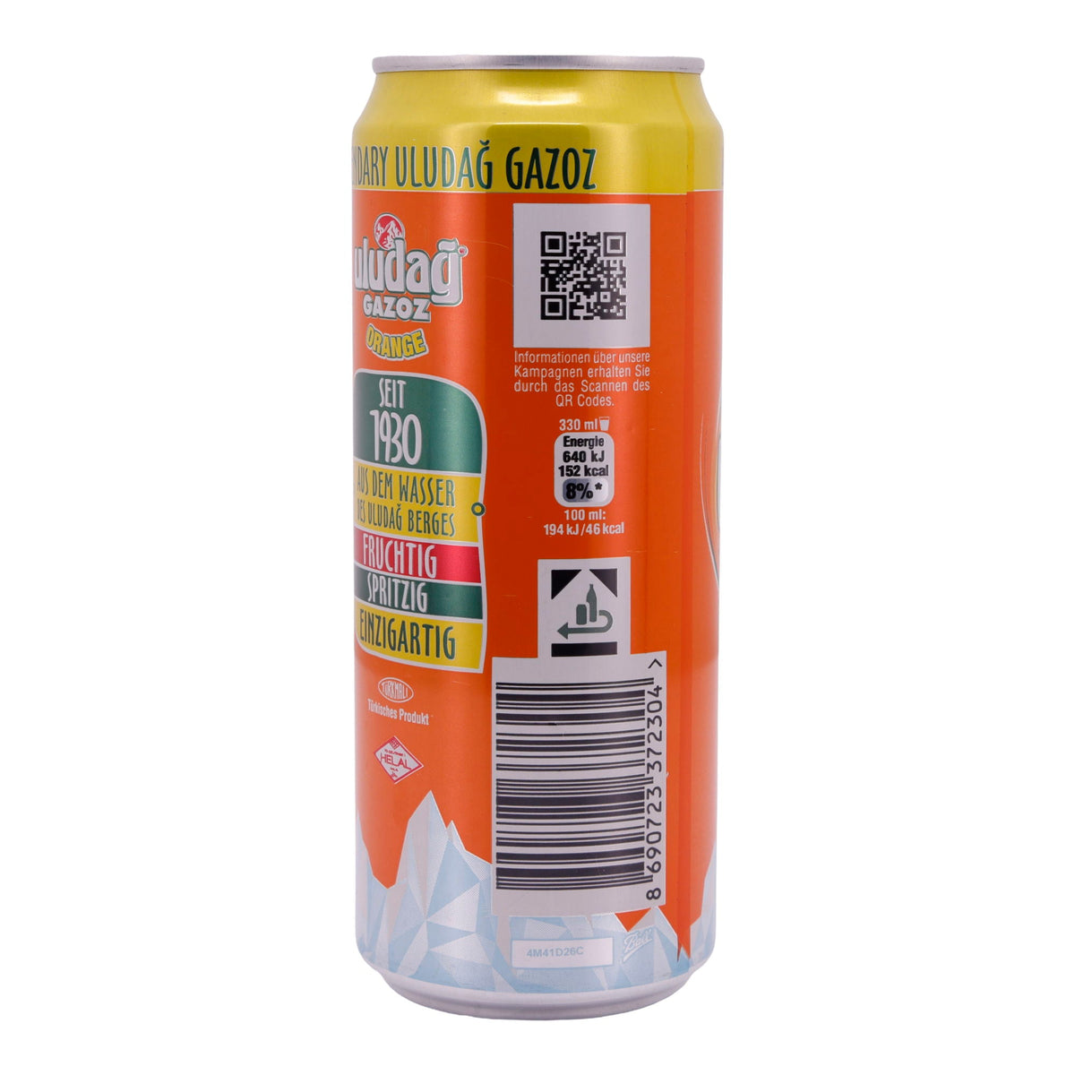 Gazoz Orange Uludağ | Getränk | Erfrischungsgetränk mit Orangen-Geschmack | 330 ml ULUDAG