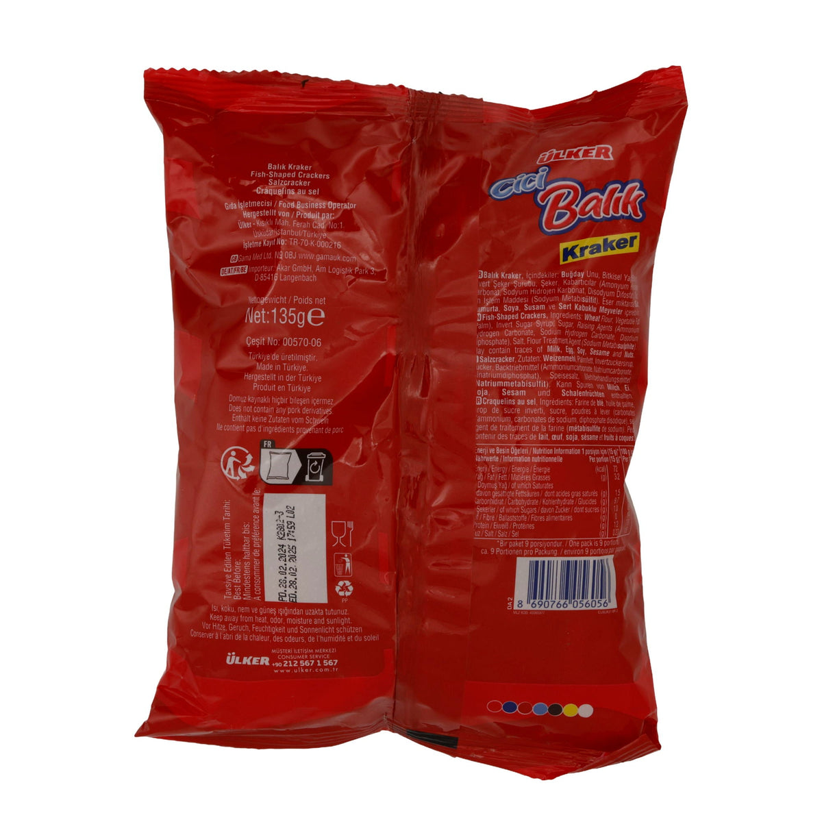 Fischcracker Ülker | Cici Balık Kraker | Knusprig | 135 g