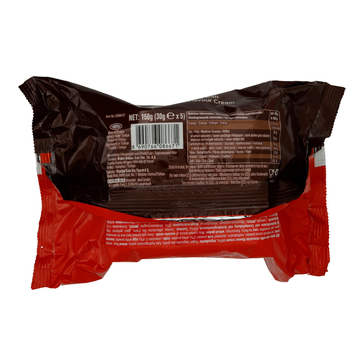 Waffelröllchen Ülker | 9 Kat Tat Rulokat | Mit Schokoladencreme | 150 g (5 x 30 g) BOUSTAN