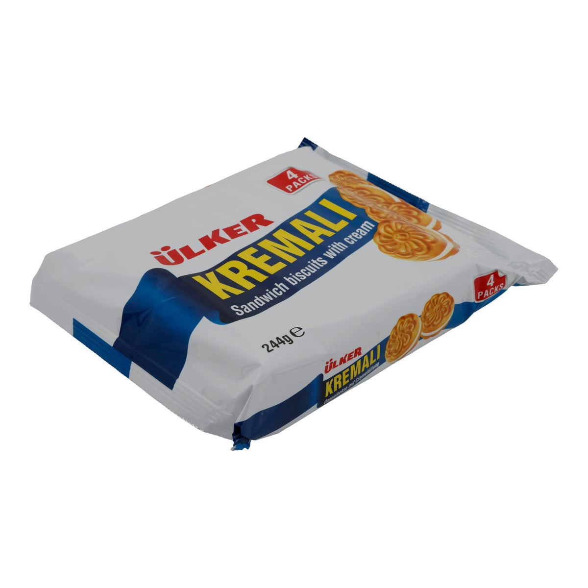 Doppelkekse Ülker | Kremalı | mit Cremefüllung | 4er-Pack à 61 g (244 g Gesamt) UELKER