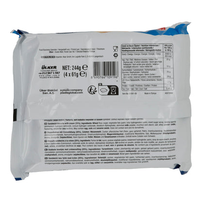 Doppelkekse Ülker | Kremalı | mit Cremefüllung | 4er-Pack à 61 g (244 g Gesamt)