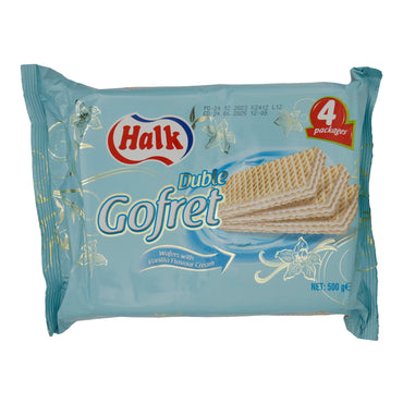 Waffeln Halk Duble Gofret | Gebäck | mit Vanillecreme-Füllung im 4er Pack | 500 g HALK