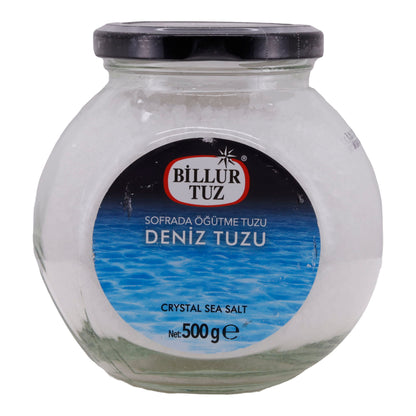 Meersalz Billur Tuz | Camda entegre öğütücü ile | Taze öğütülmüş tuz | 500 g