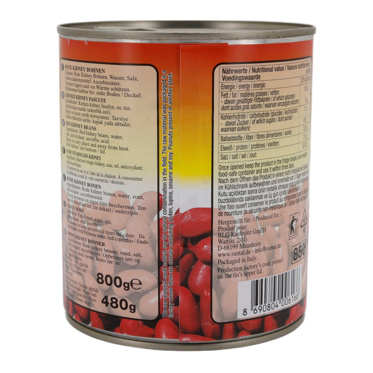 Kidneybohnen Suntat | Rote Kidney Bohnen | Vorgekochte Bohnen für Chili, Salate & Eintöpfe | 800 g SUNTAT