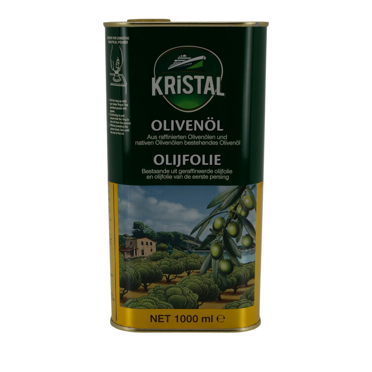 Öl Kristal | Olivenöl | Mischung raffiniert & nativ | 1000 ml