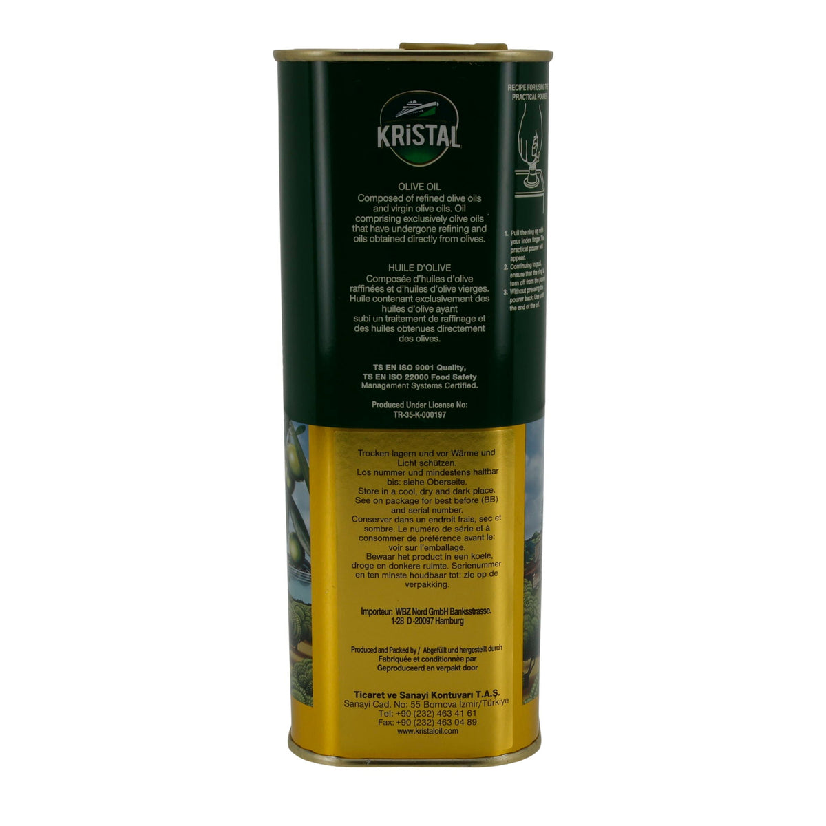 Öl Kristal | Olivenöl | Mischung raffiniert & nativ | 1000 ml