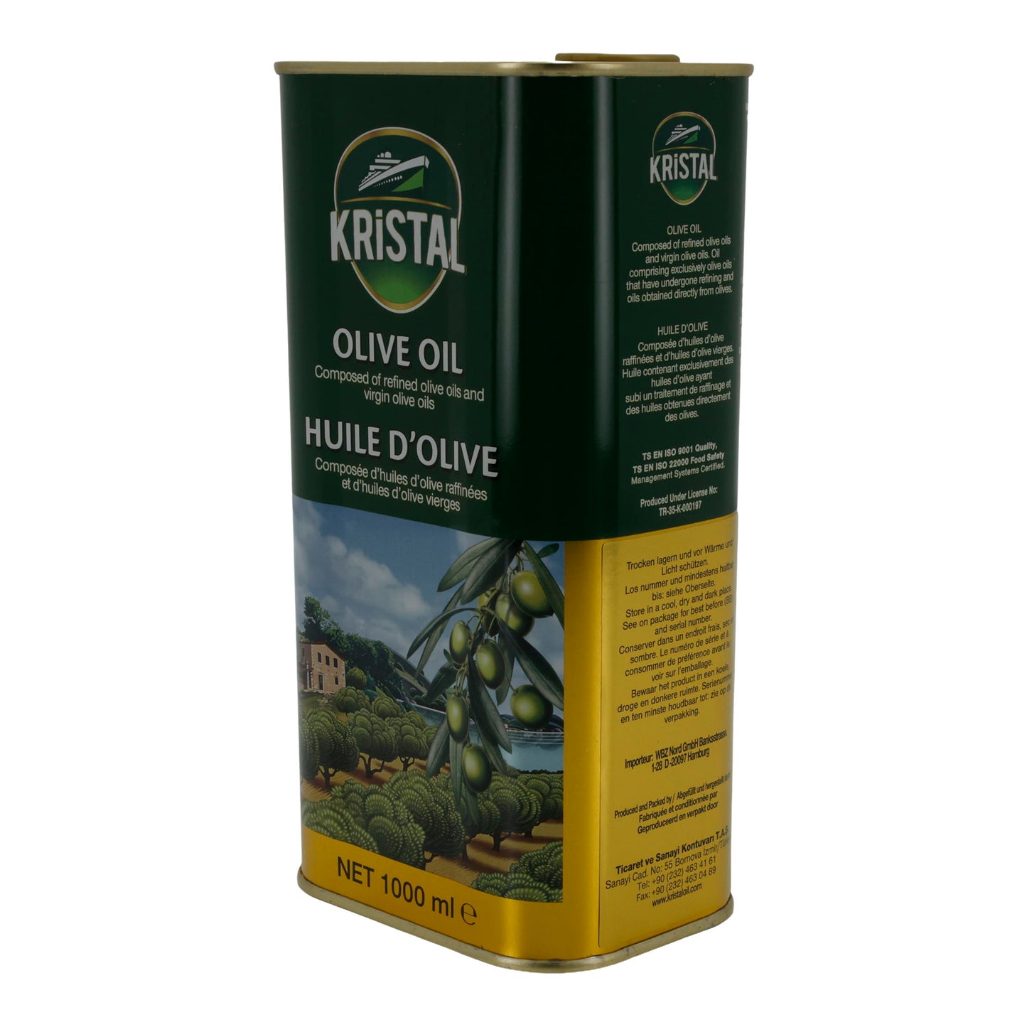 Öl Kristal | Huile d'olive | Mélange raffiné & vierge | 1000 ml