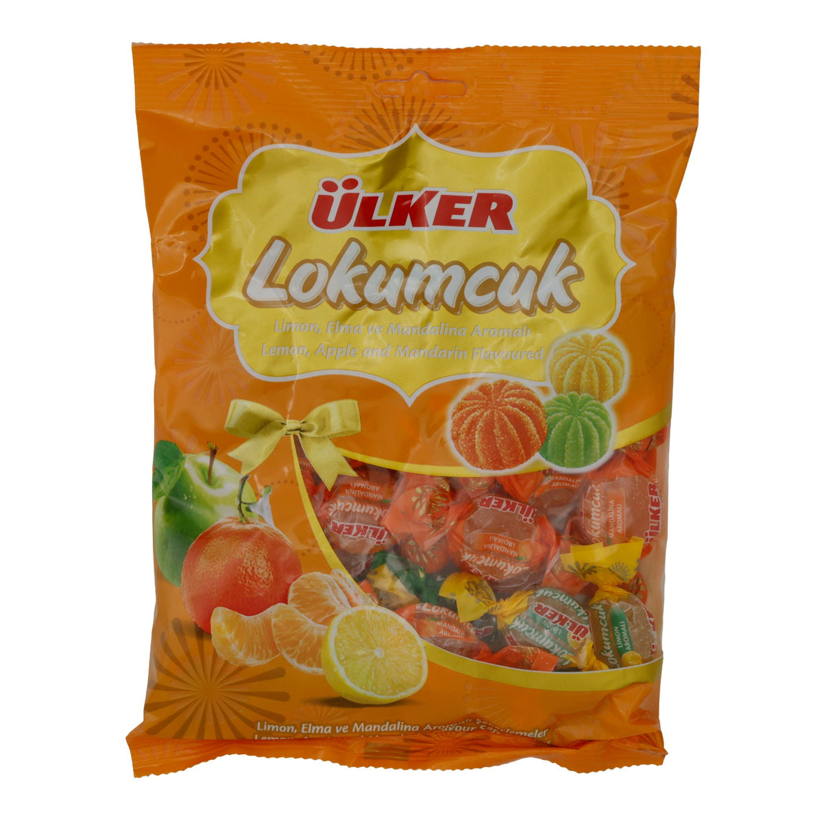 Bonbons Ülker Lokumcuk | Süßigkeit | mit Zitrusfruchtgeschmack (Limonen, Apfel, Mandarine) | 225 g