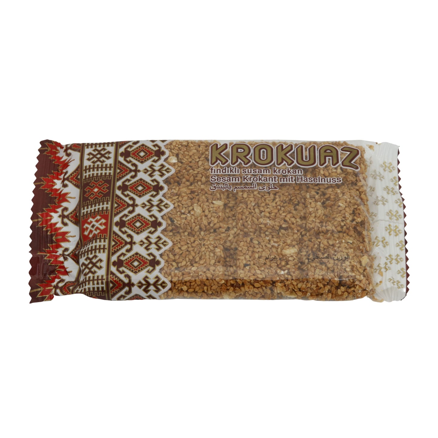 Sesamkrokant Krokuaz | Sesamkrokant | Avec noisettes, délice croustillant de Turquie | 95 g