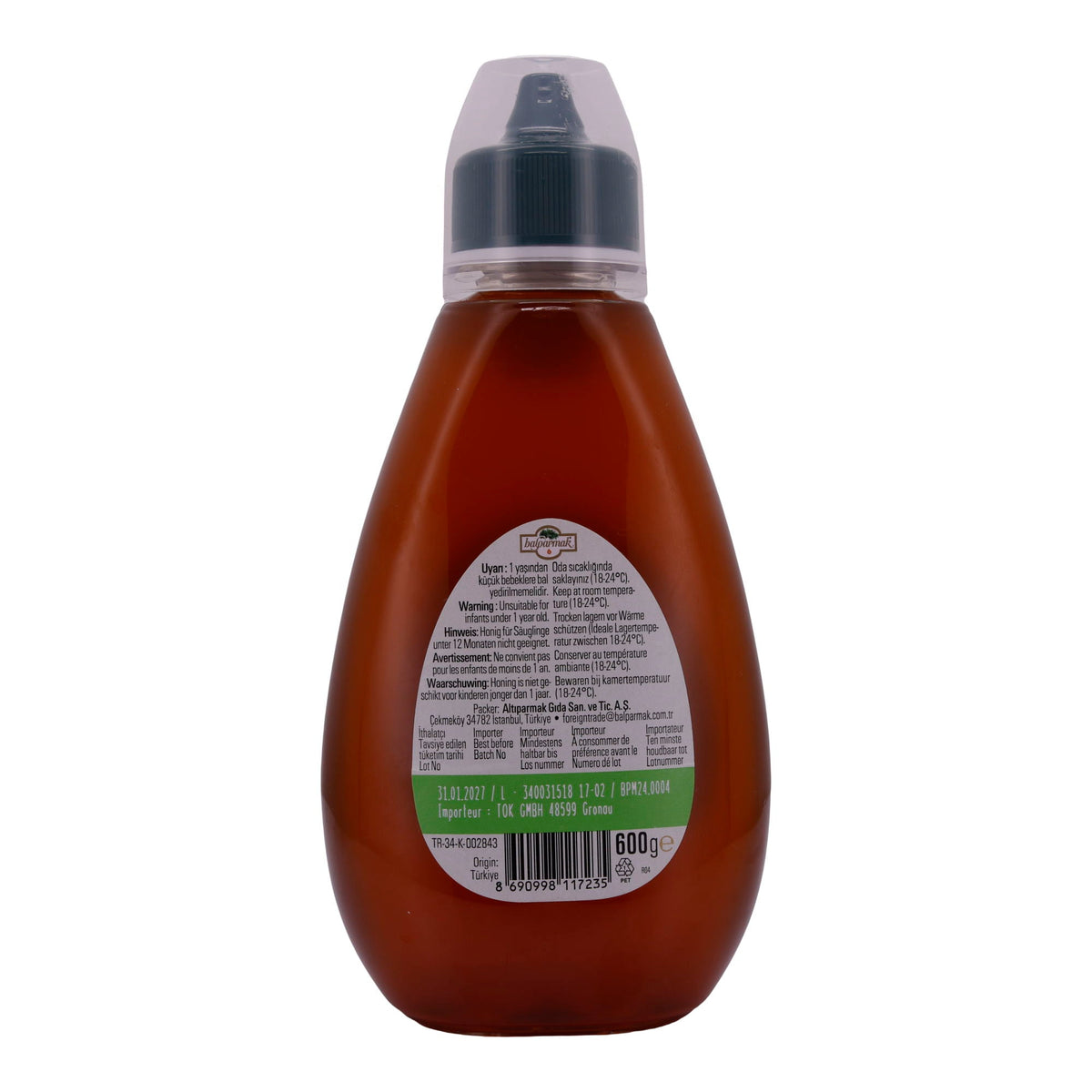 Pinienhonig Balparmak | Türkischer Pinienhonig | Intensiv, aus Türkei, Squeeze-Flasche | 600 g BALPARMAK
