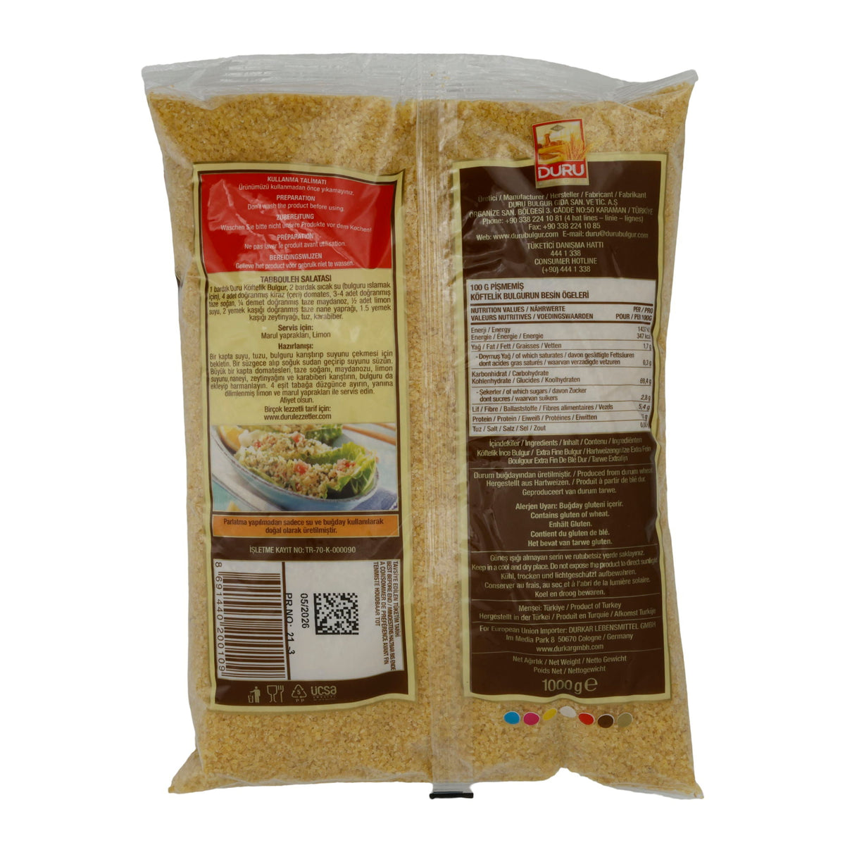 Bulgur Duru | Köftelik Bulgur (Kısırlık) | Fein, für Kısır & Salate | 1 kg