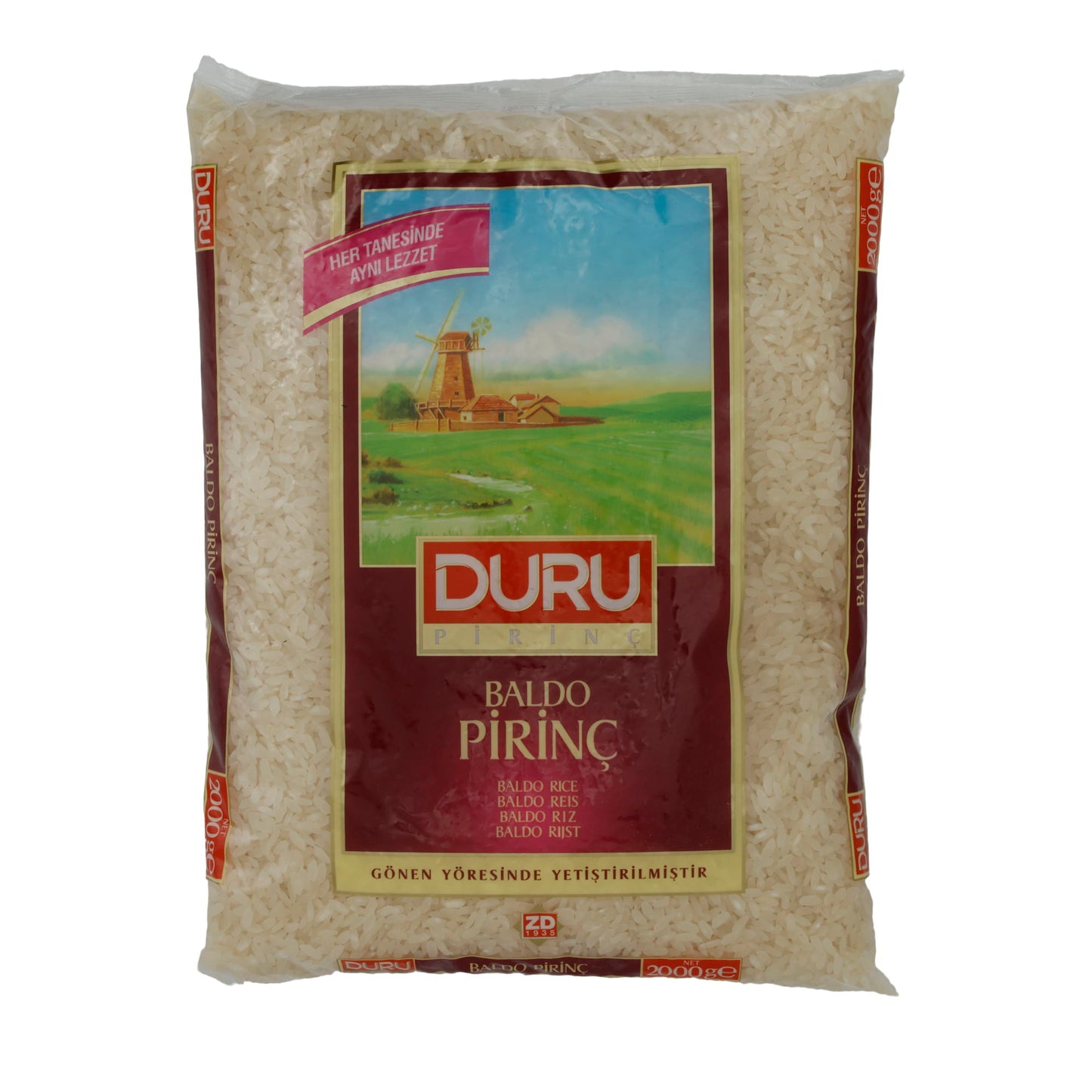 Reis Duru | Baldo Rijst | Hoogwaardig, uit de regio Gönen, voor Pilaw & rijstgerechten | 2000 g