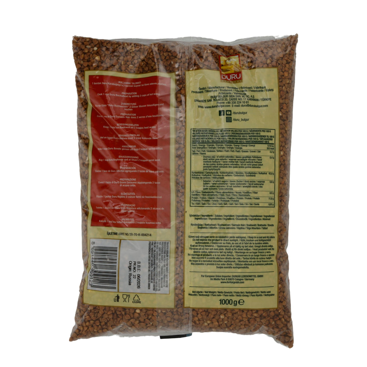 Karabuğday Duru | Buchweizen | Vielseitiger Pseudogetreide | 1000 g DURU