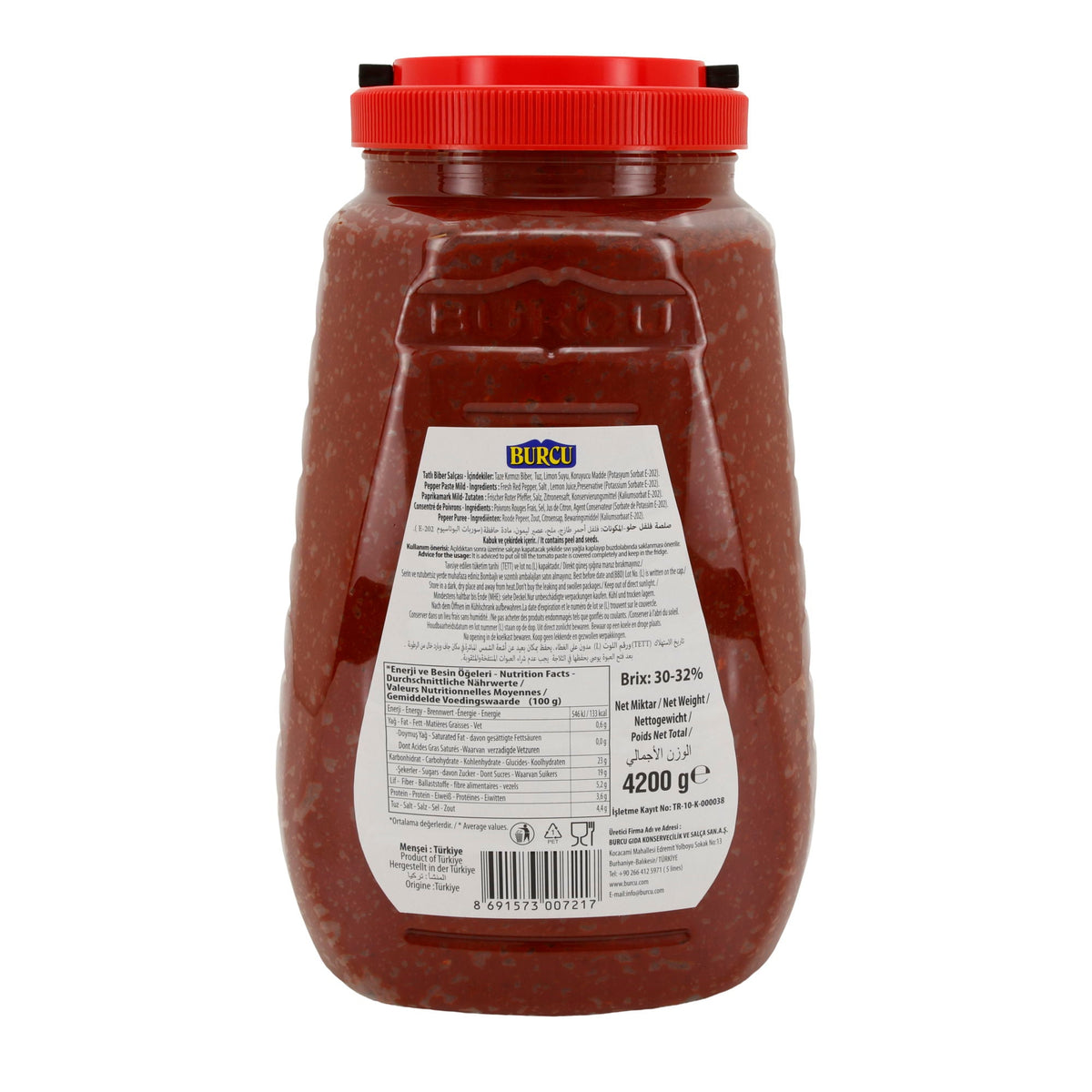 Paprikamark Burcu | Paprika-Paste MILD mit mind. 30% | 4,2 kg BURCU