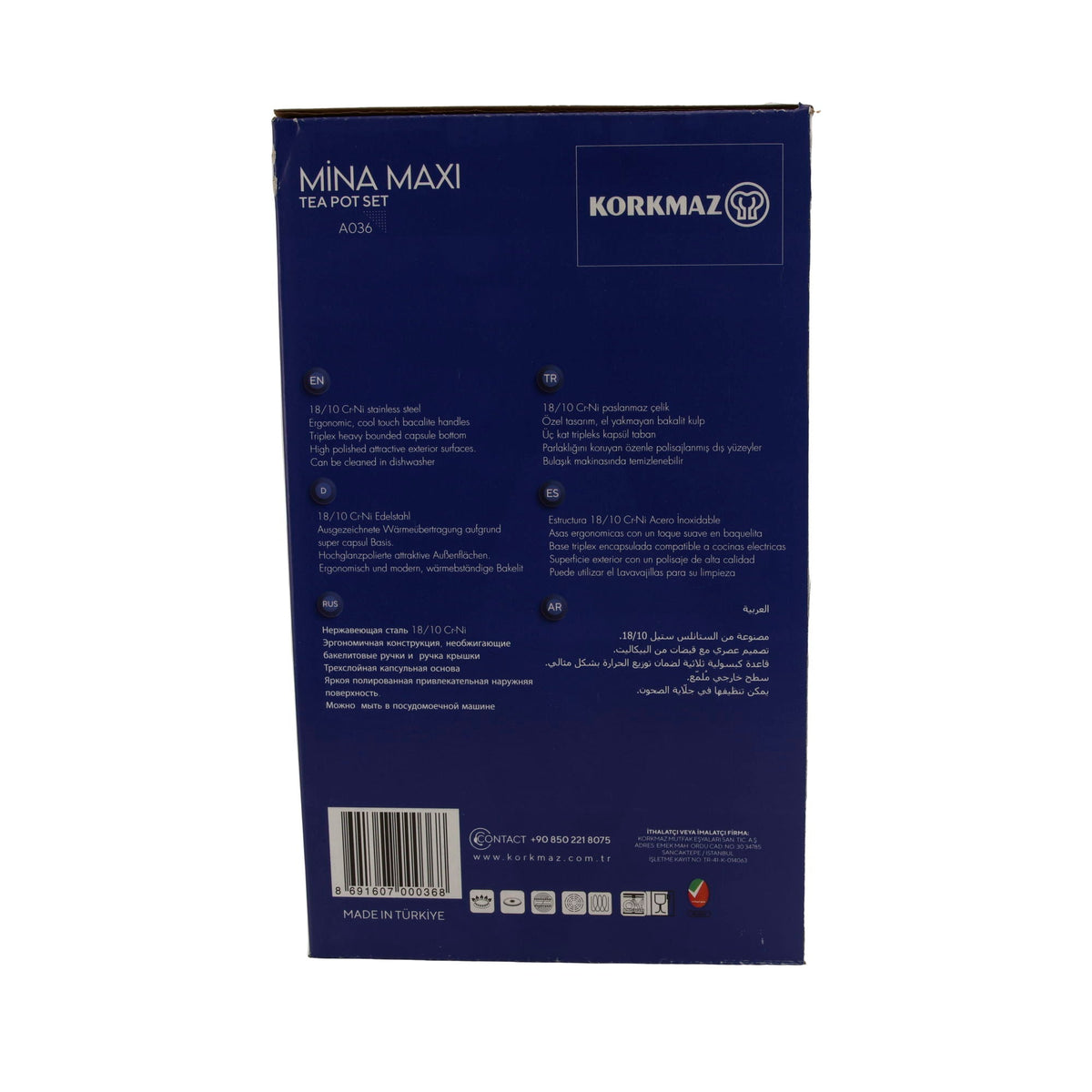 Korkmaz Mina Maxi Teekannen-Set – Edelstahl 18/10 – 5-teilig Korkmaz