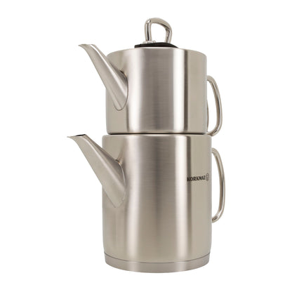 Korkmaz Proline Edelstahl Çaydanlık Teekanne Set – 2-teilig (1,2 L + 1,8 L) – Teekocher Induktion