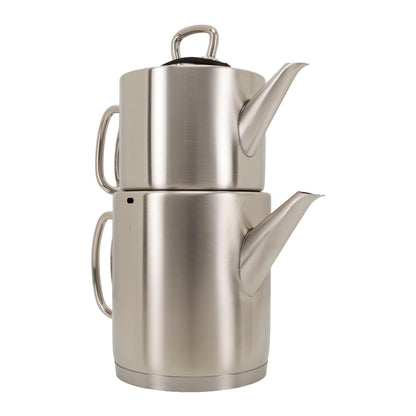 Korkmaz Proline Edelstahl Çaydanlık Teekanne Set – 2-teilig (1,2 L + 1,8 L) – Teekocher Induktion