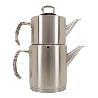 Korkmaz Proline Edelstahl Çaydanlık Teekanne Set – 2-teilig (1,2 L + 1,8 L) – Teekocher Induktion