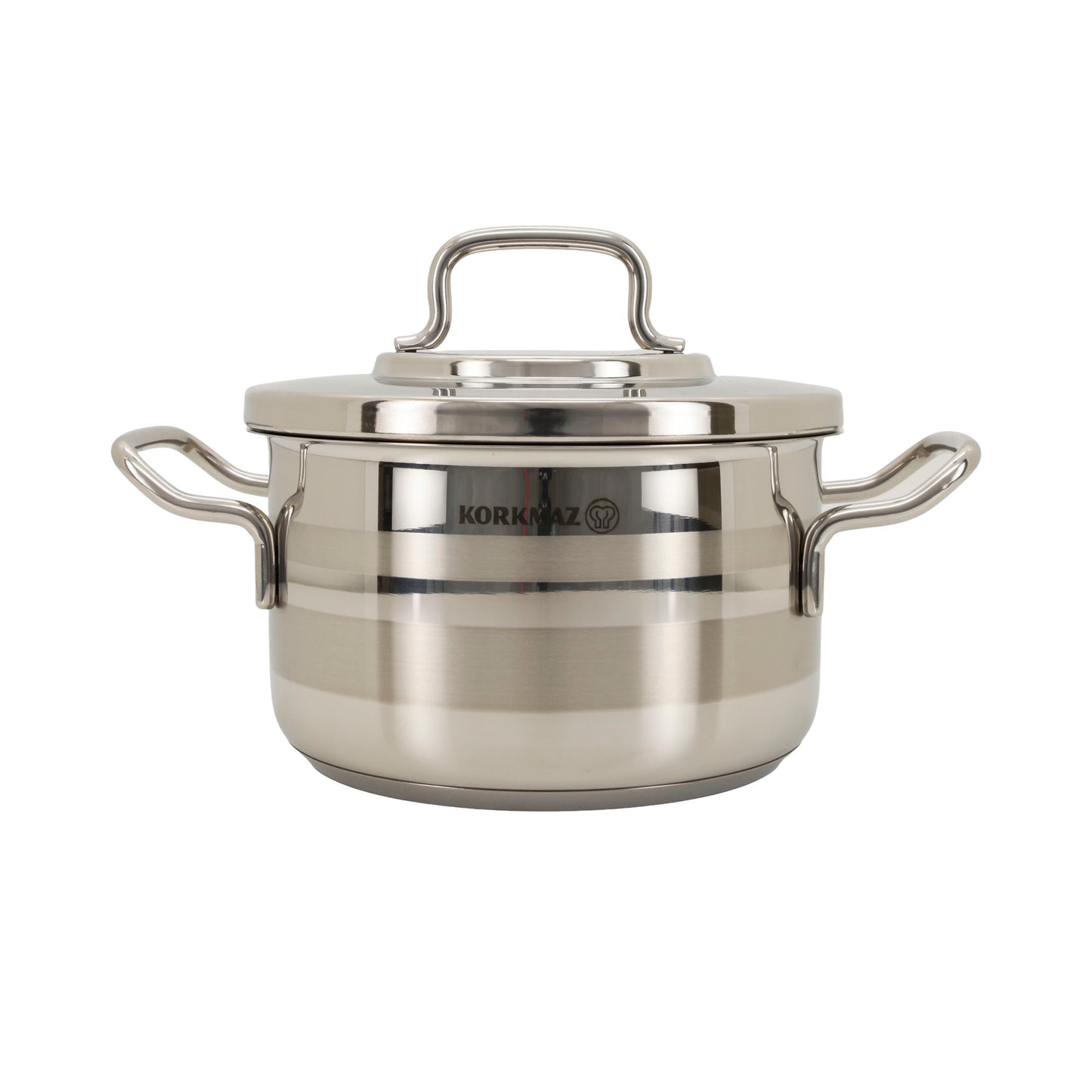 Korkmaz Astra 2 Edelstahl Kochtopf – 18 cm / 2,6 Liter – Topf mit Deckel, Induktionsgeeignet