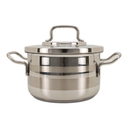 Korkmaz Astra 2 Edelstahl Kochtopf – 18 cm / 2,6 Liter – Topf mit Deckel, Induktionsgeeignet