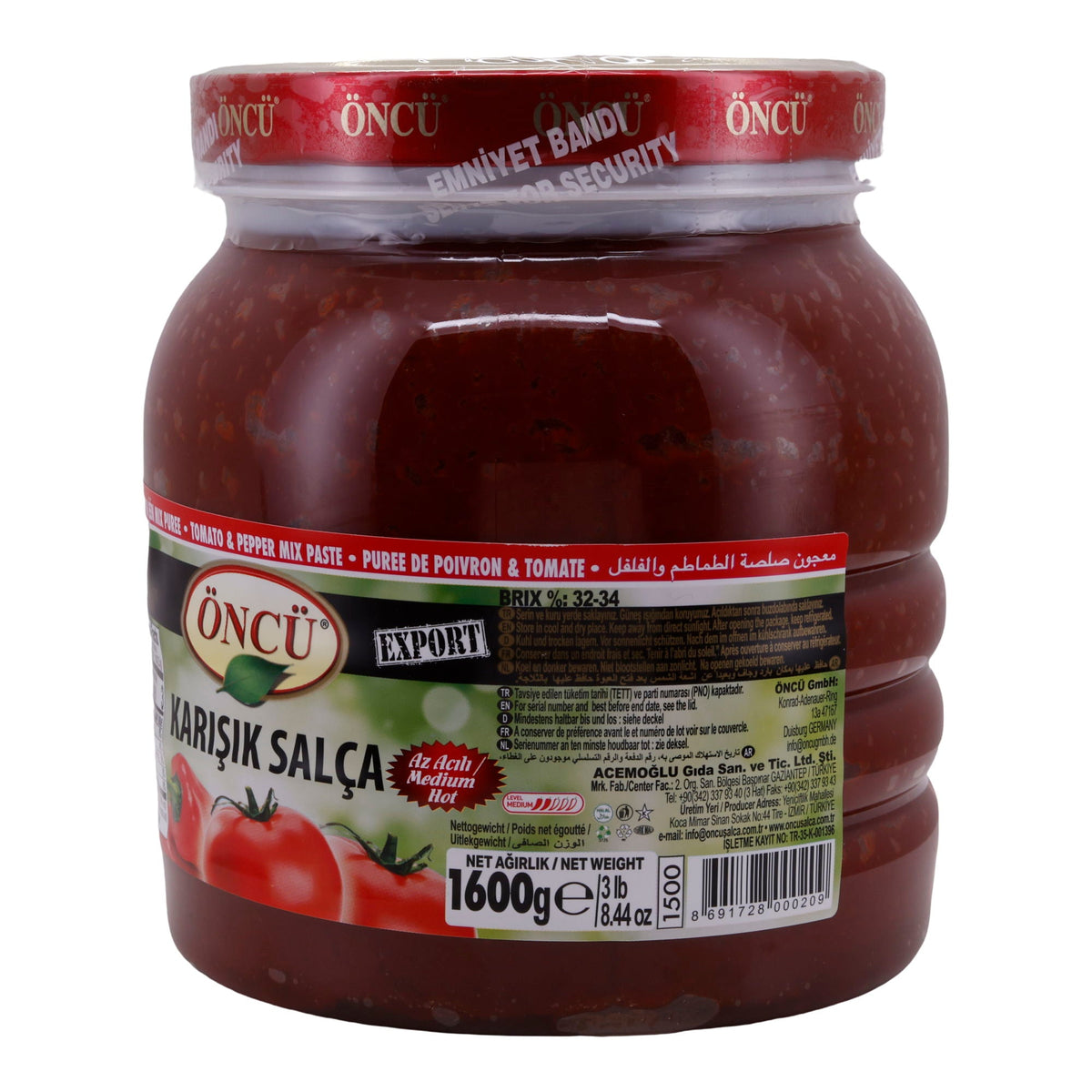 Würzpaste Öncü | Tomaten-Paprika-Mark | Vielseitig | 1600g ÖNCÜ