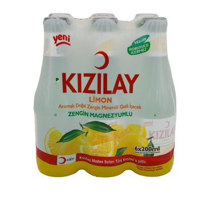 Acqua minerale Kizilay | Limone | Rinfrescante, gusto limone | 6 x 200 ml