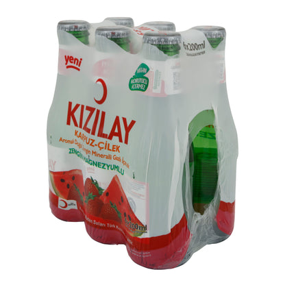 Mineralwasser Kızılay | Wassermelone-Erdbeere | Aromatisiert, natürlich | 6 x 200 ml