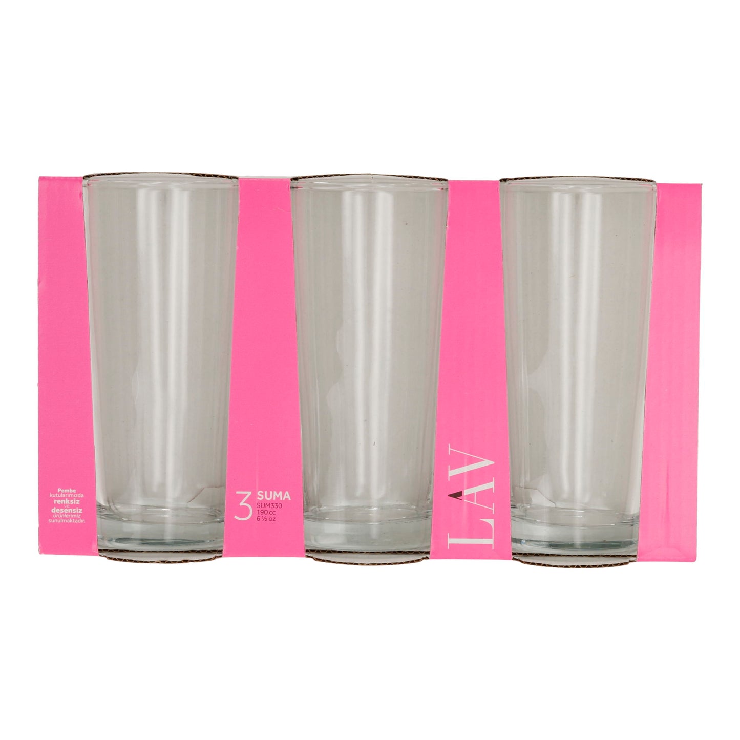 LAV Suma Trinkgläser | 3er Set | 190 ml | Spülmaschinengeeignet Raki Glas