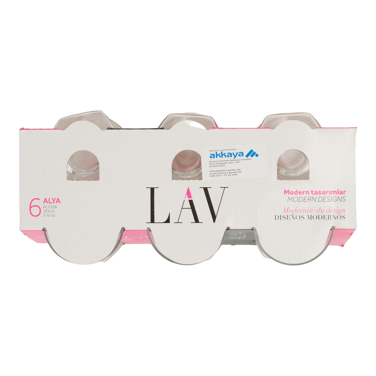 LAV ALYA Teegläser Set | 6 Stück | 165 ml | Modernes Design LAV