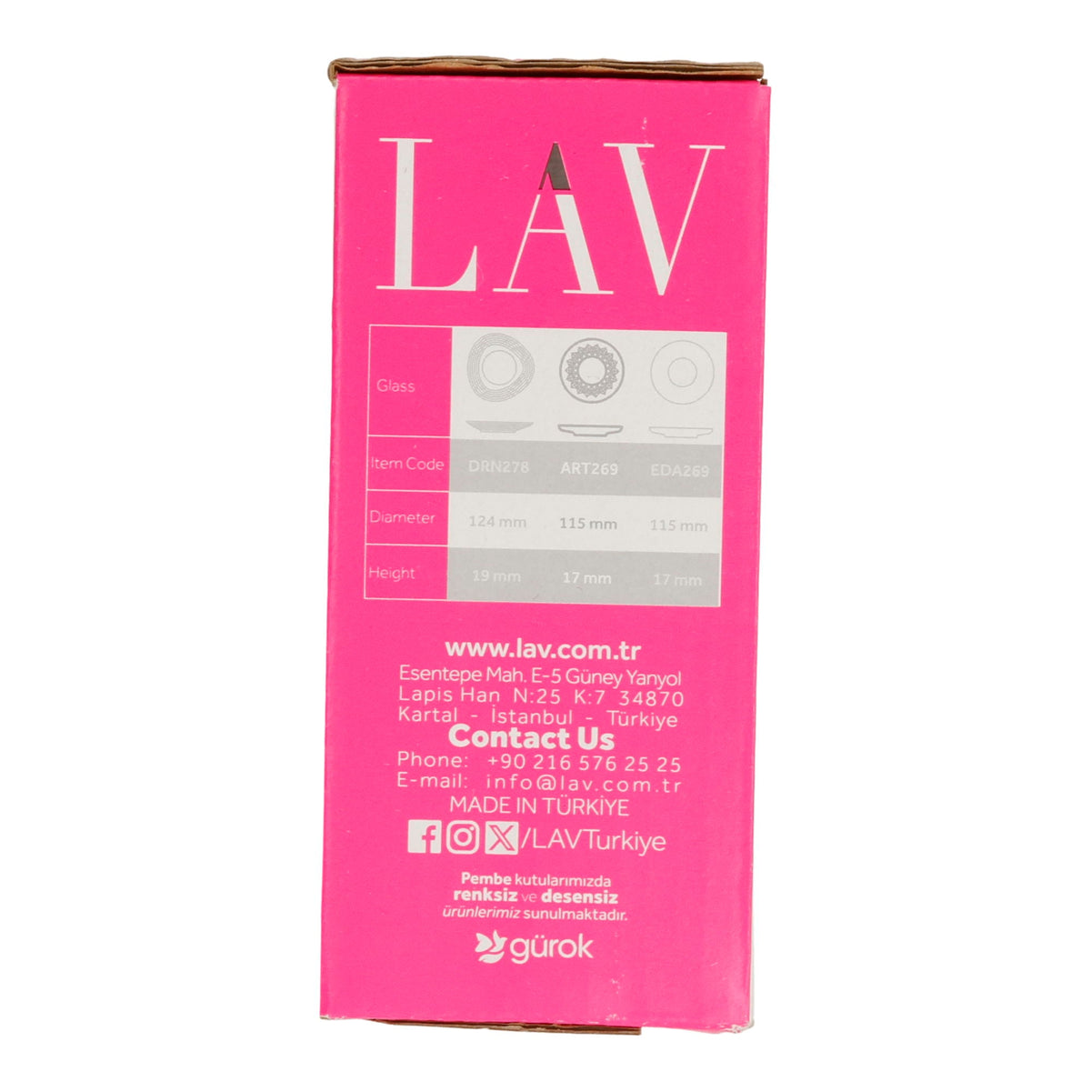 LAV Artemis ART269F 6pcs Bardakalti / Teeglasunterteller LAV